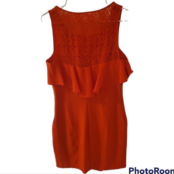 Bisou Bisou Orange Sleeveless Fitted Dress Size 10 - Picture 2 of 10